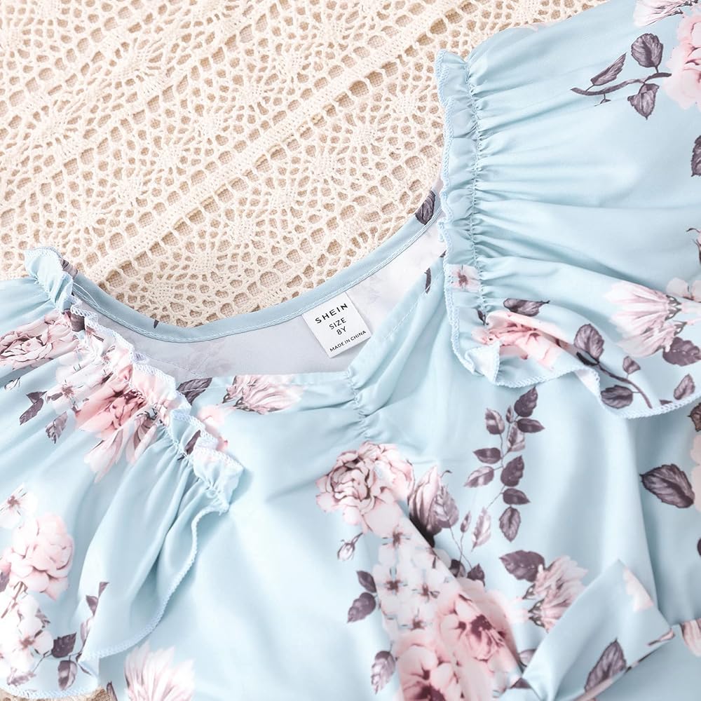 【美品】アマイアキッズ　Ari Dress Roses Floral 6y Purple Floral Button-Front Dress – Rachel Riley US